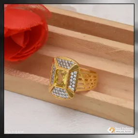 1 Gram Gold Forming Yellow Stone Attention-Getting Design Ring for Men - Style A614