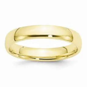 10k Yellow Gold 4mm Lightweight Comfort Fit Wedding Band Ring