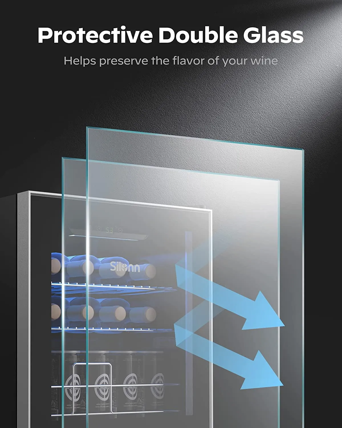 18 Bottle Wine Cooler Refrigerator, Freestanding Compact Digital Control Beverage Fridge with Glass Door