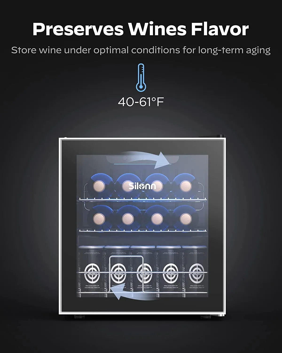 18 Bottle Wine Cooler Refrigerator, Freestanding Compact Digital Control Beverage Fridge with Glass Door