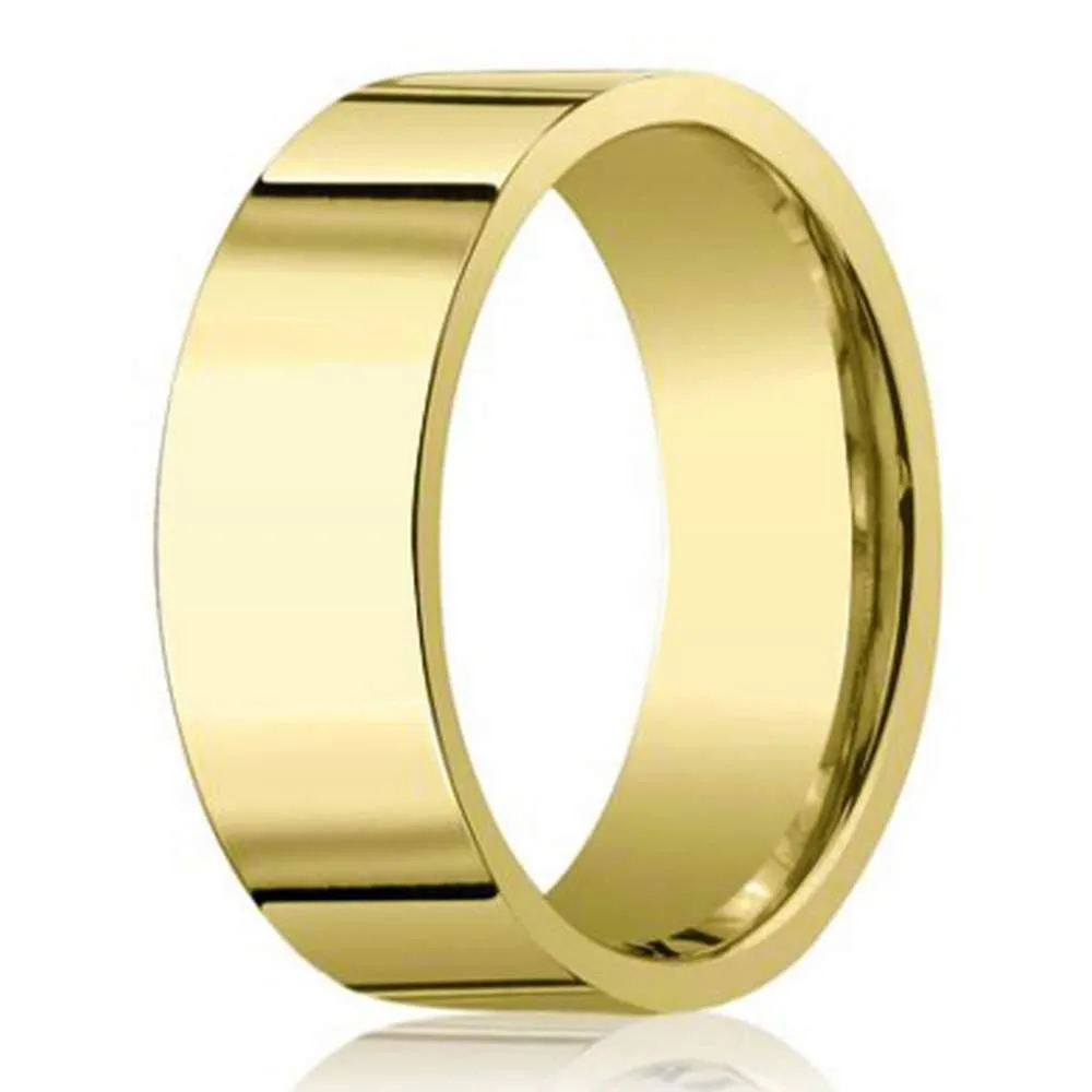 8mm 14k Yellow Gold Men's Designer Wedding Band