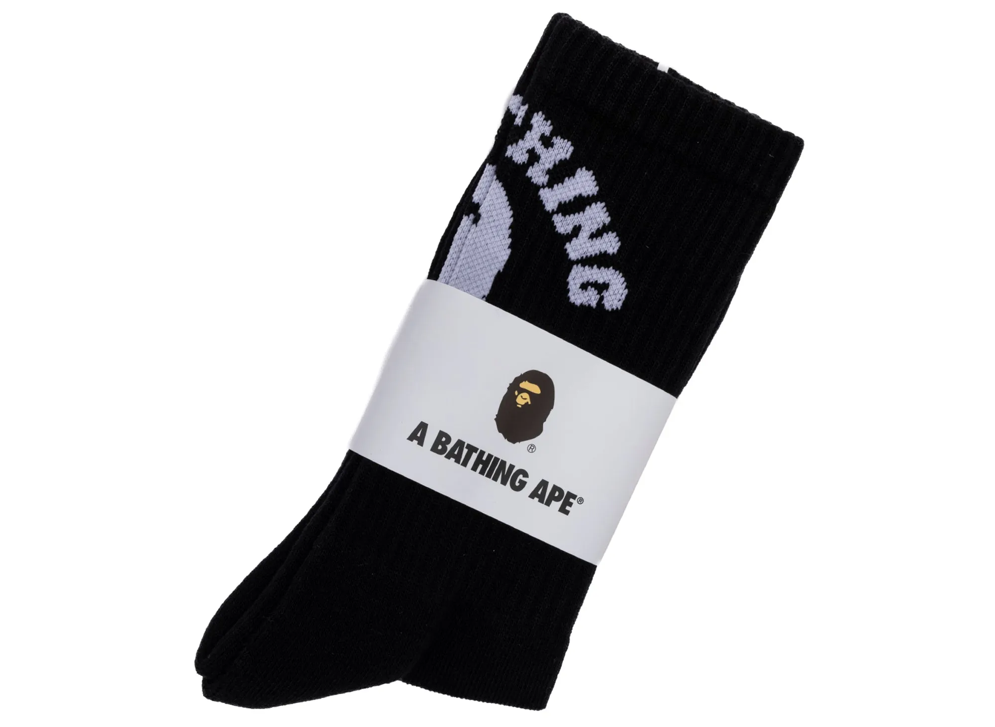 A Bathing Ape College Socks in Black