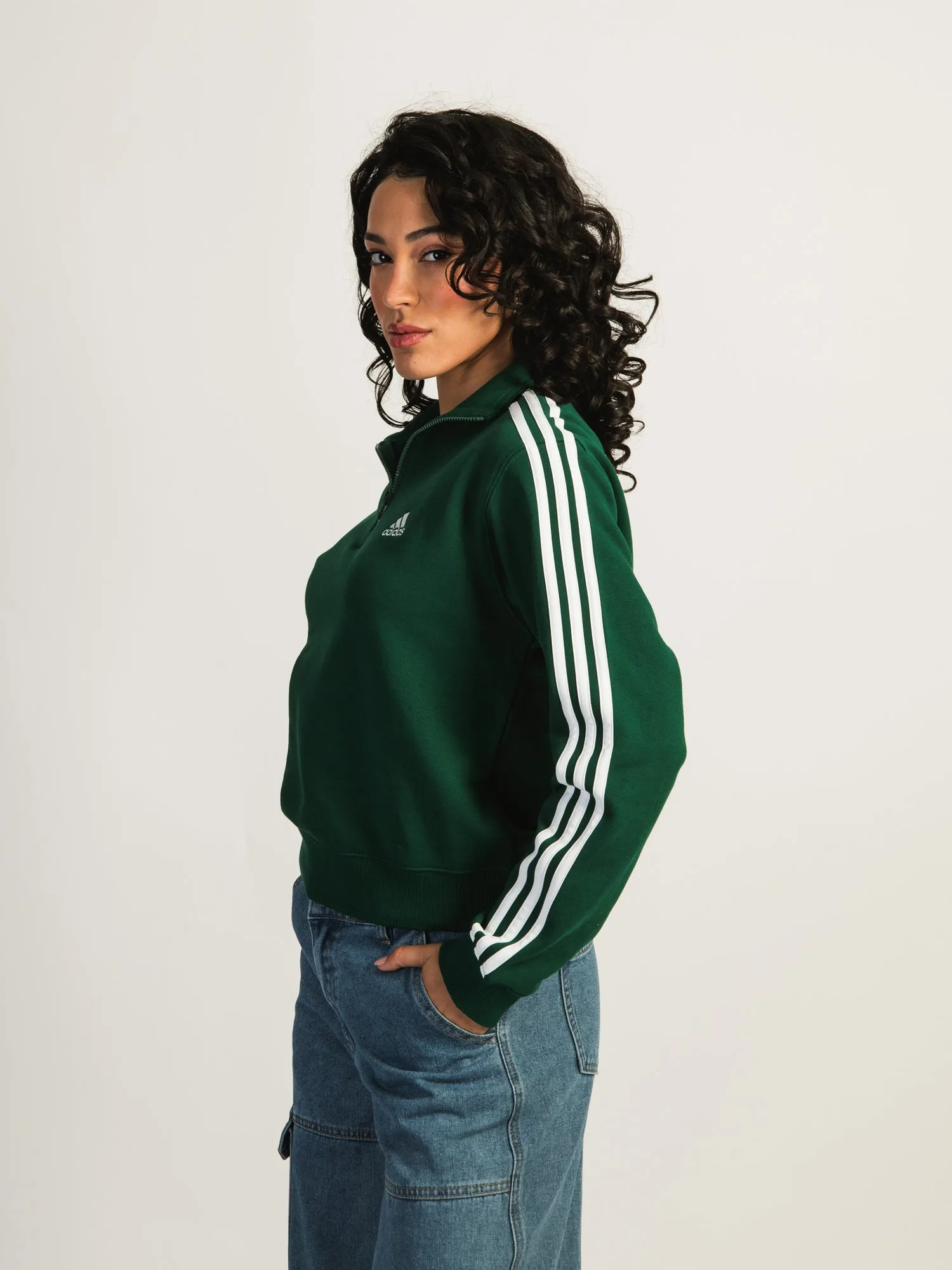 ADIDAS 3-STRIPES QUARTER ZIP SWEATER