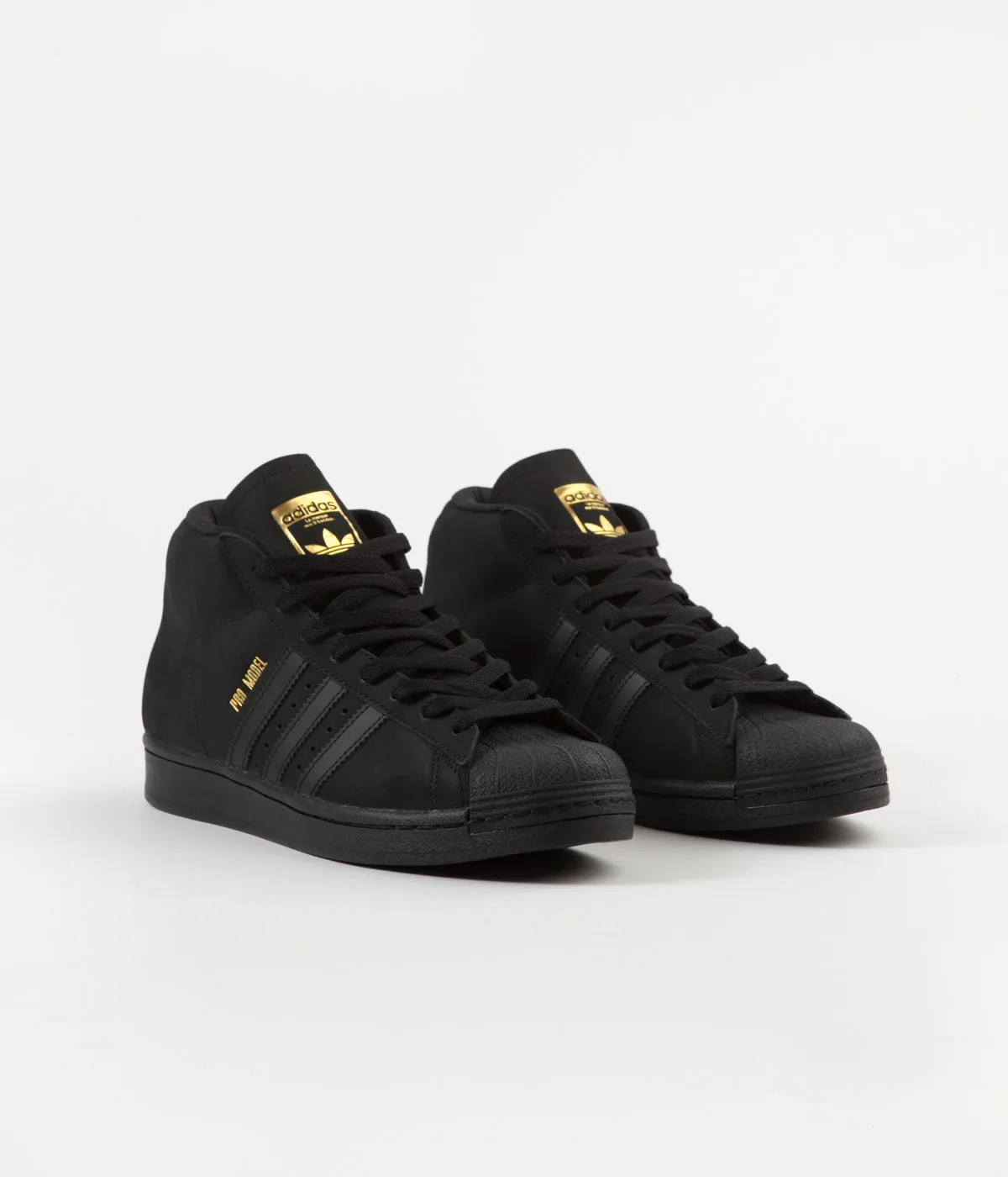 Adidas Pro Model Shoes - Core Black / Gold Metallic / White