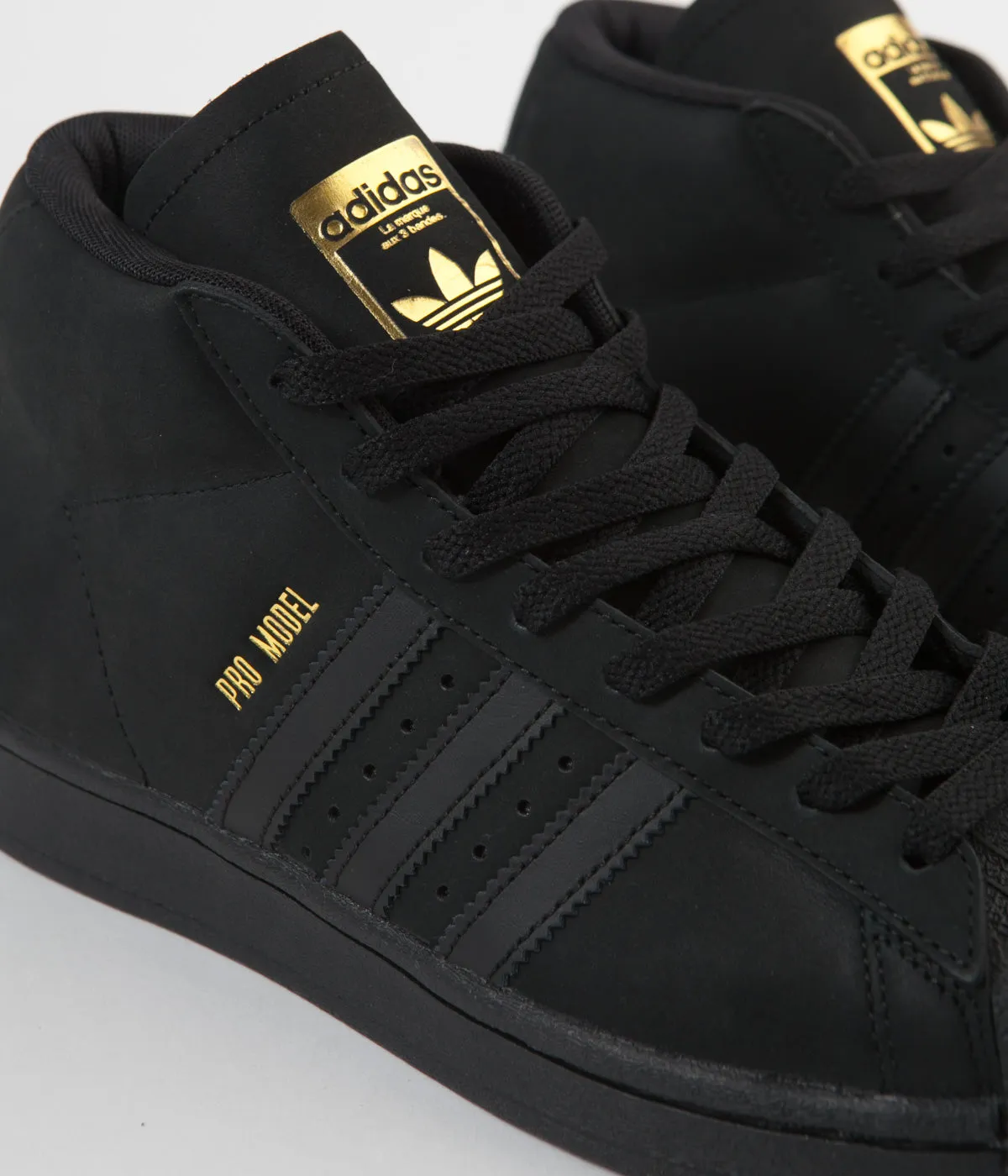 Adidas Pro Model Shoes - Core Black / Gold Metallic / White