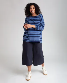 Adrienne Organic Cotton Trousers In Navy