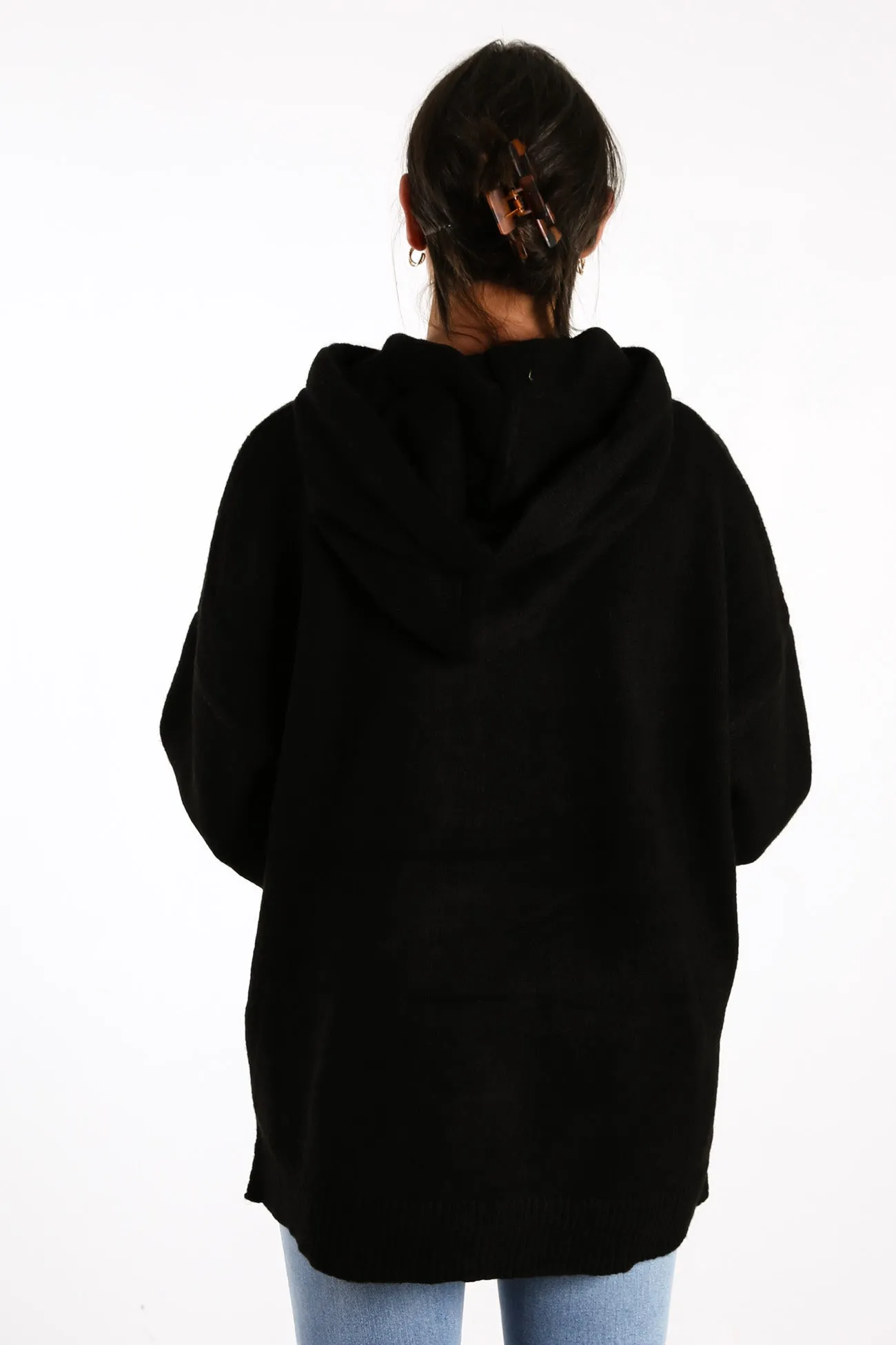 Alana Knit Hoodie Black