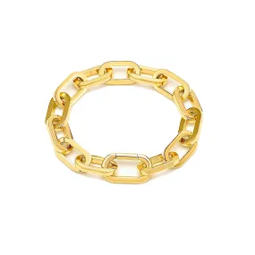 BG200G B.Tiff High Polish Paperclip Gold Plated Stainless Steel Bracelet