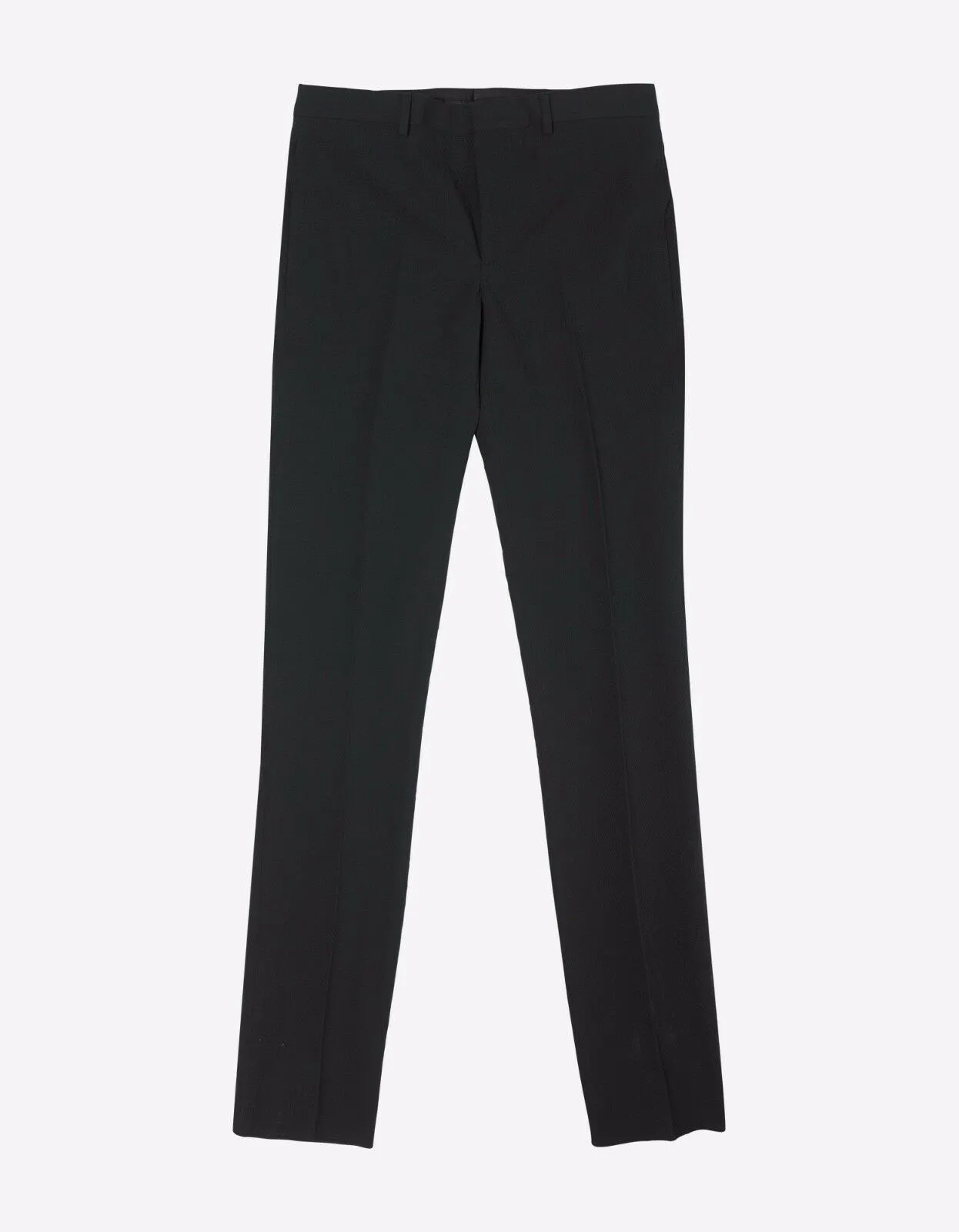 Black Seersucker Cotton Trousers