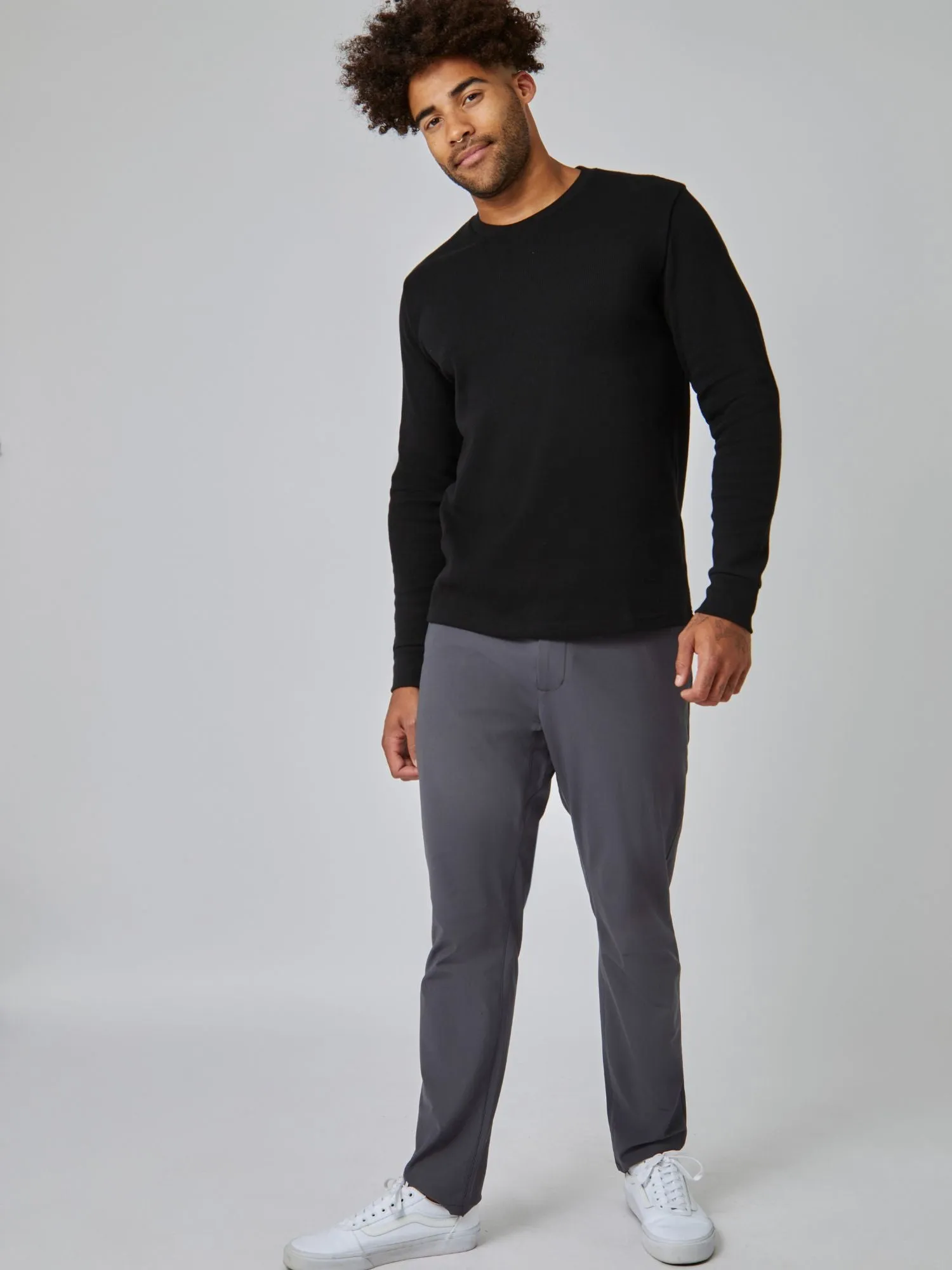 Black Thermal Long Sleeve Crew