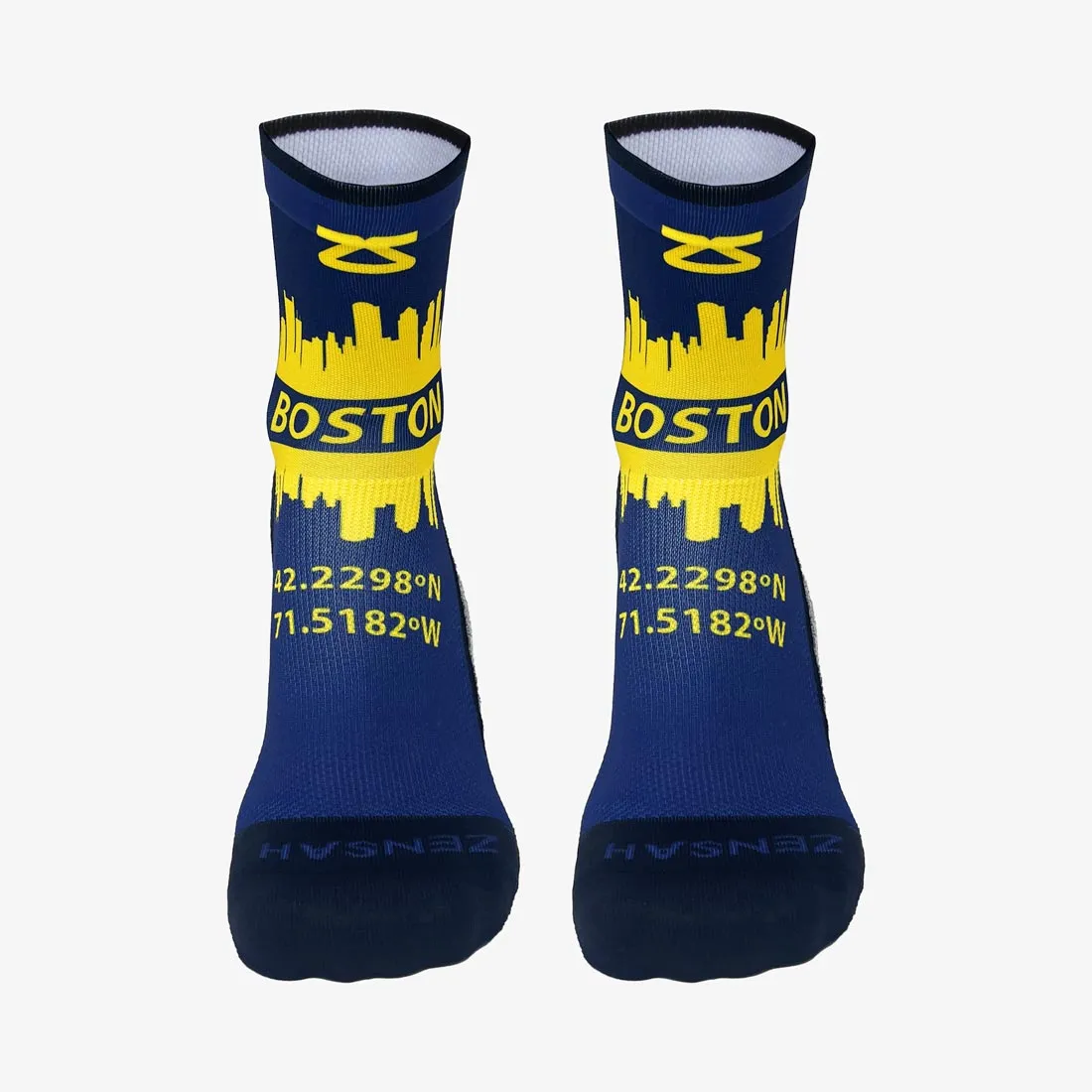 Boston Skyline Timeless Running Socks (Mini-Crew)