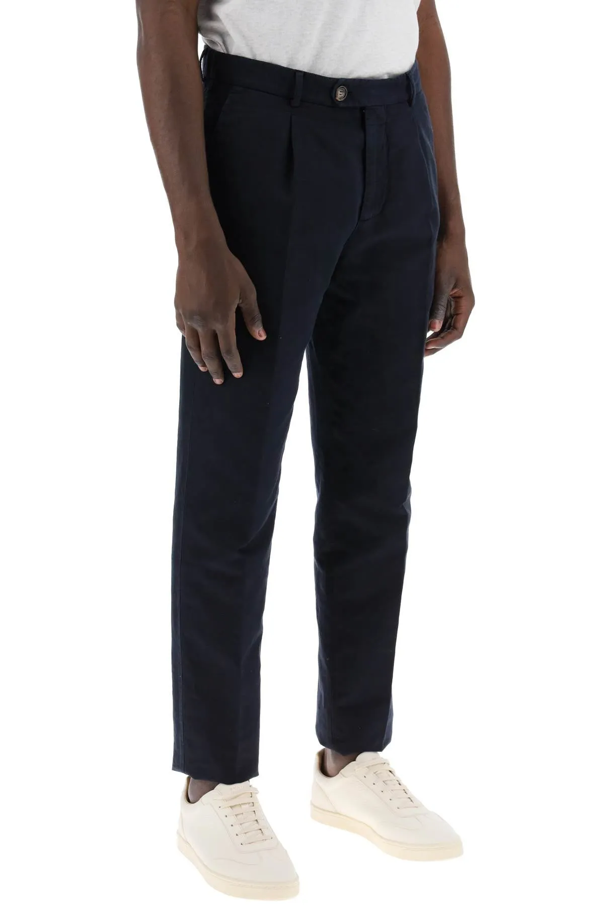 BRUNELLO CUCINELLI linen and cotton blend pants for