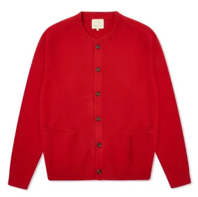 Burrows & Hare Varsity Cardigan - Red