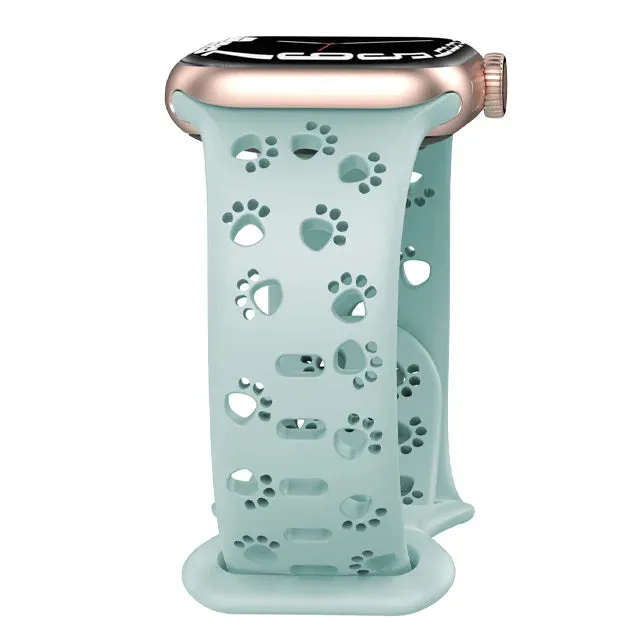 Cat Paw Print Silicone Strap for Apple Watch