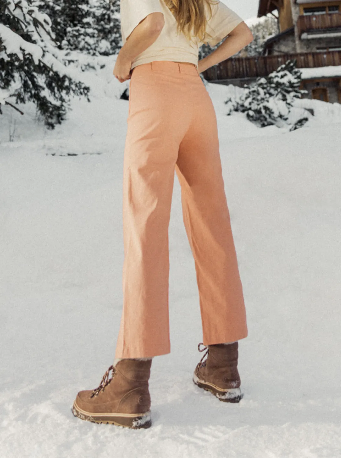 Coastal Cruiser Wide Leg Pants - Dusty Coral