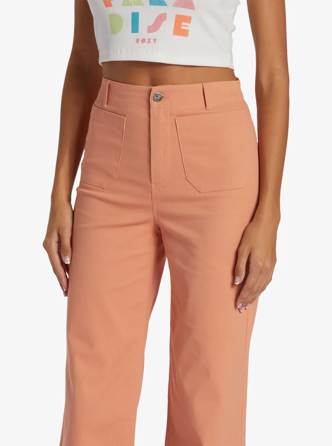 Coastal Cruiser Wide Leg Pants - Dusty Coral