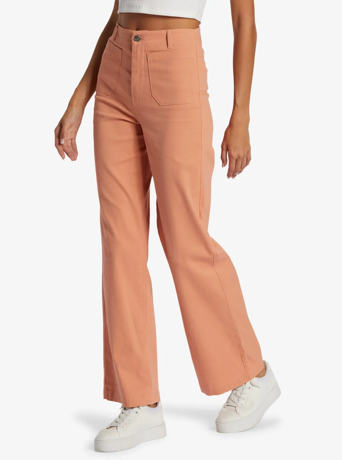 Coastal Cruiser Wide Leg Pants - Dusty Coral