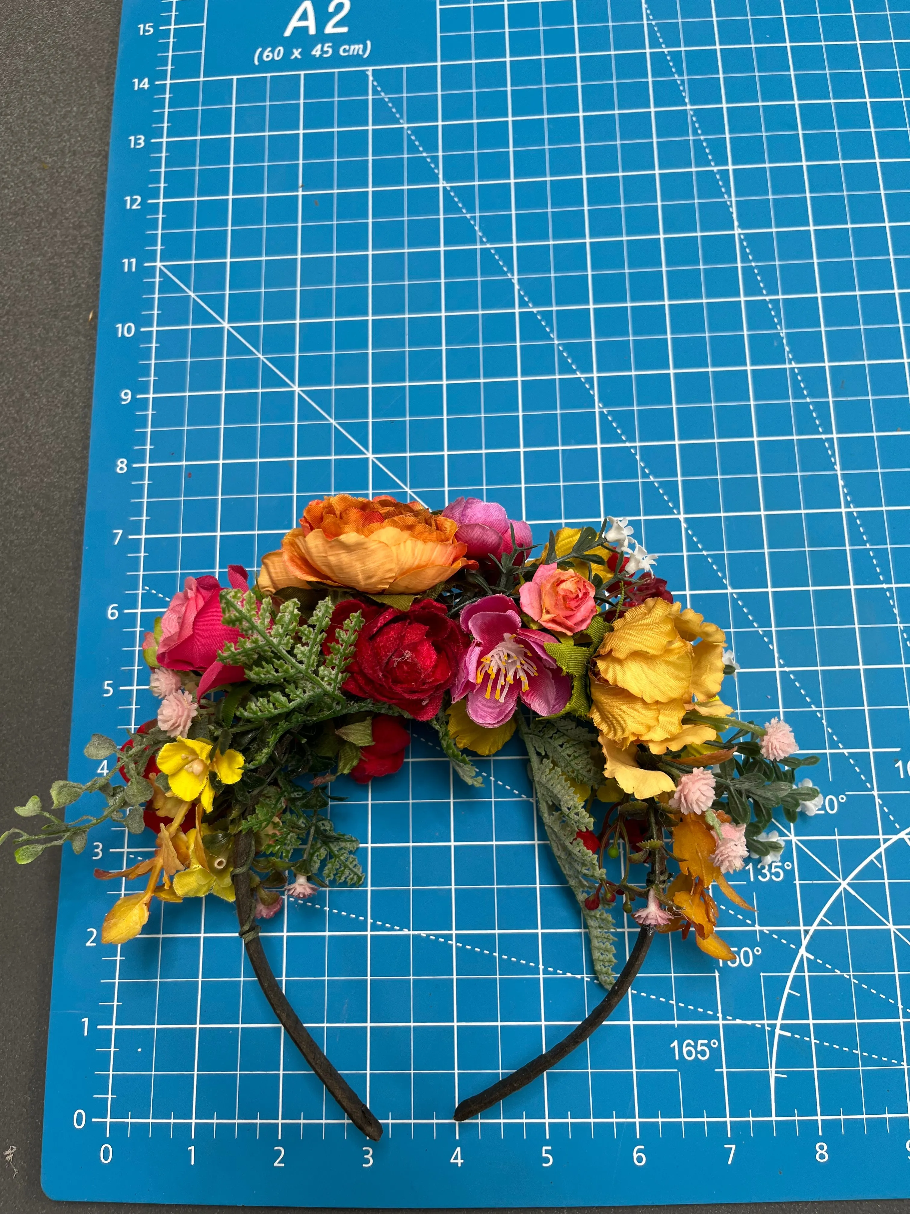 Colourful flower Frida Kahlo hair crown