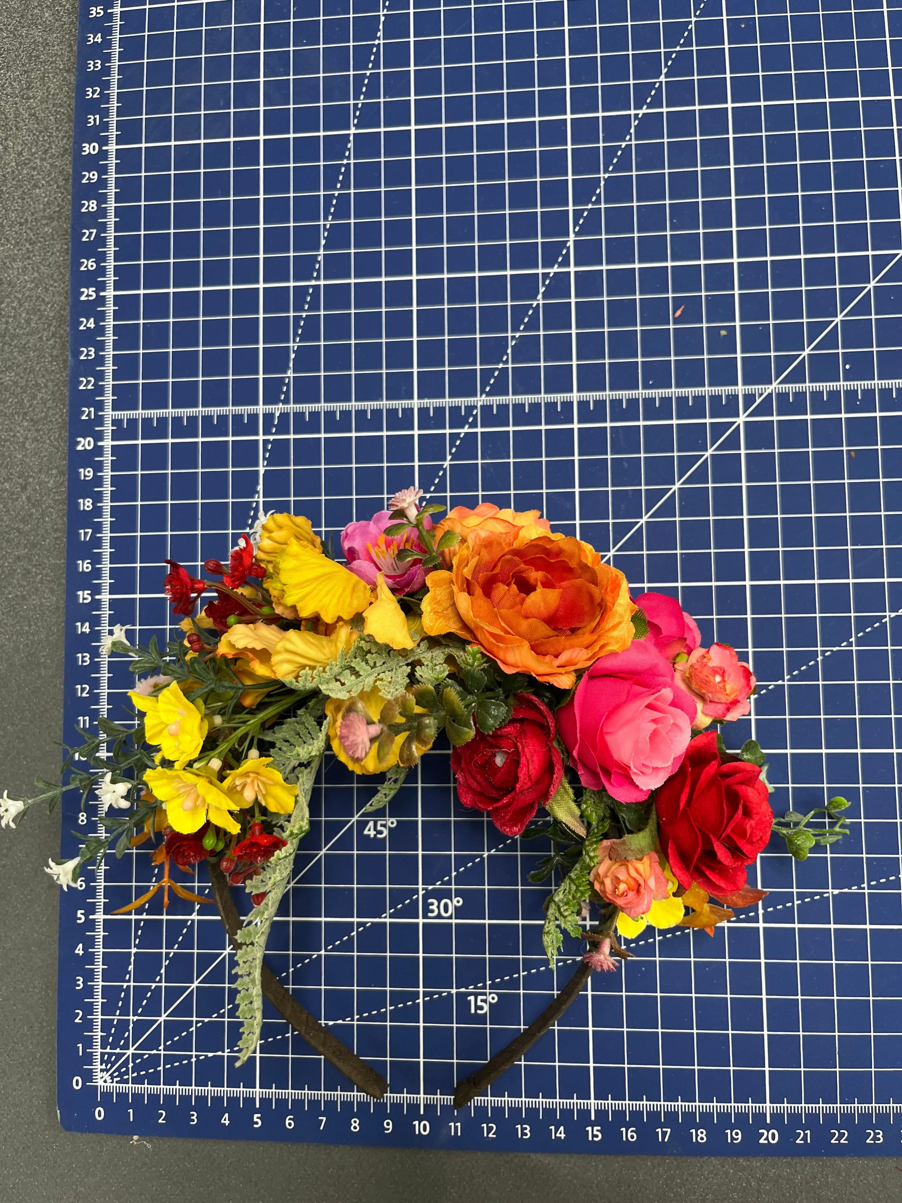 Colourful flower Frida Kahlo hair crown