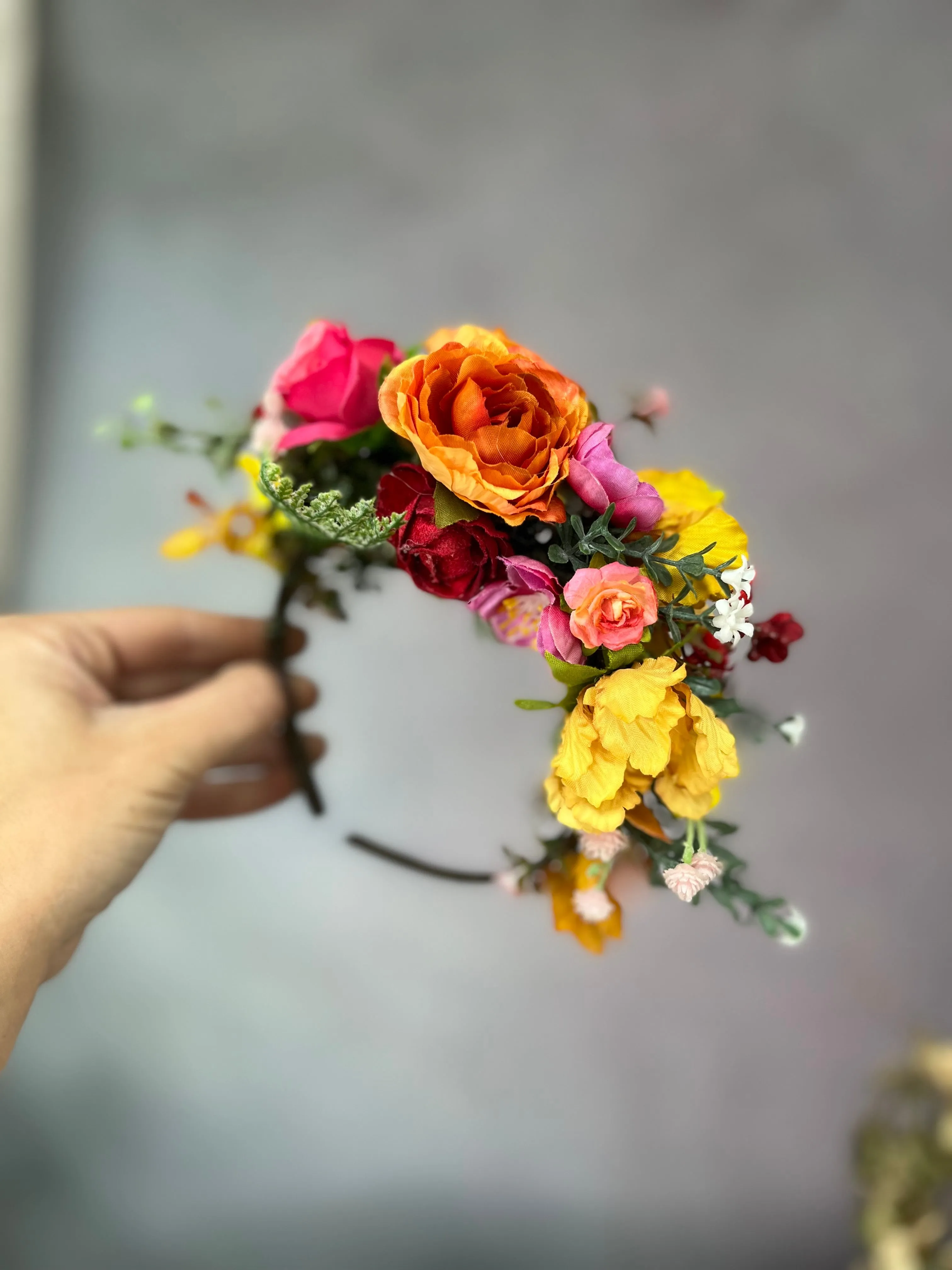 Colourful flower Frida Kahlo hair crown