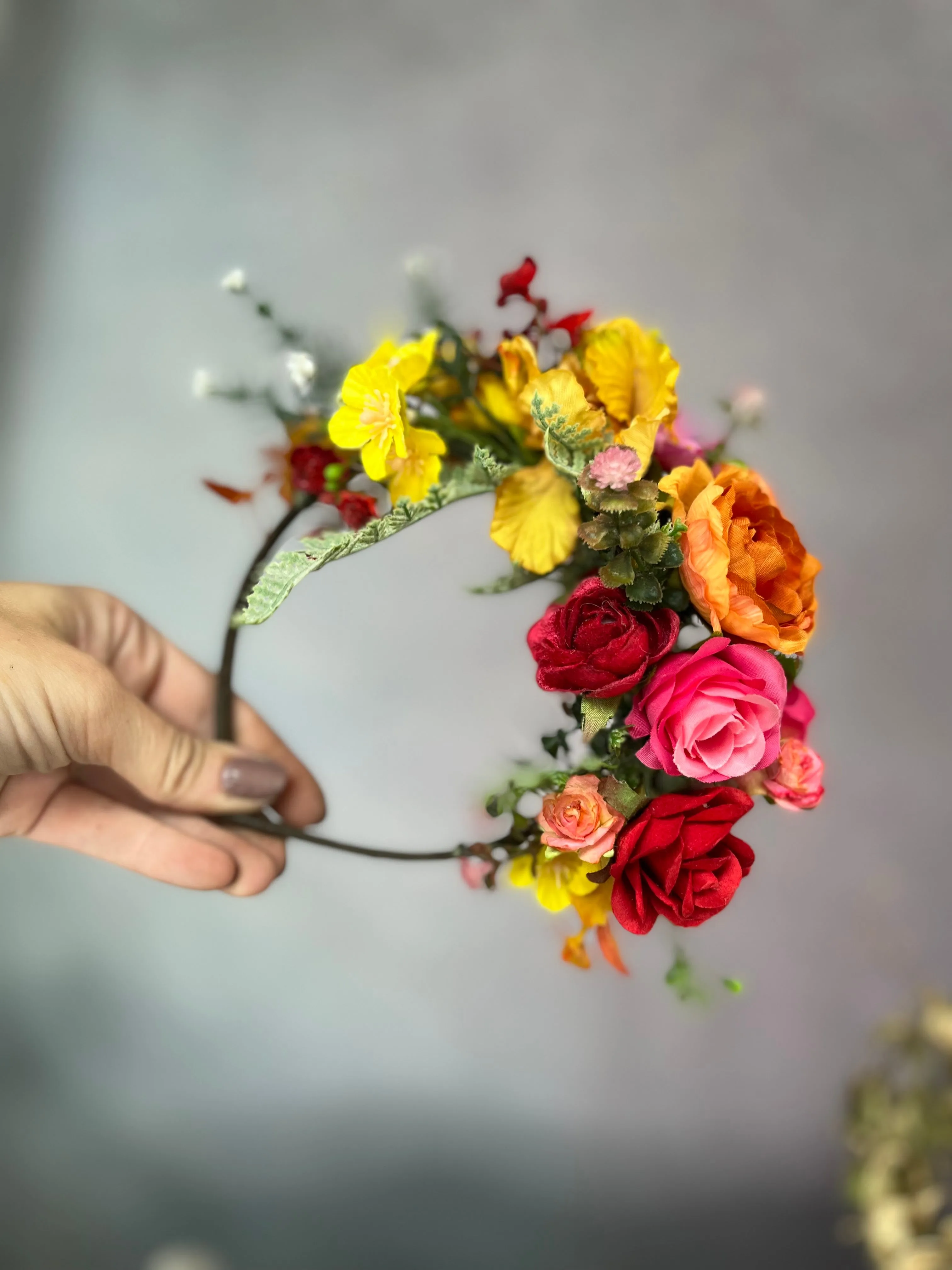 Colourful flower Frida Kahlo hair crown