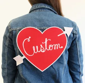 Custom Heart Back Patch Personalized