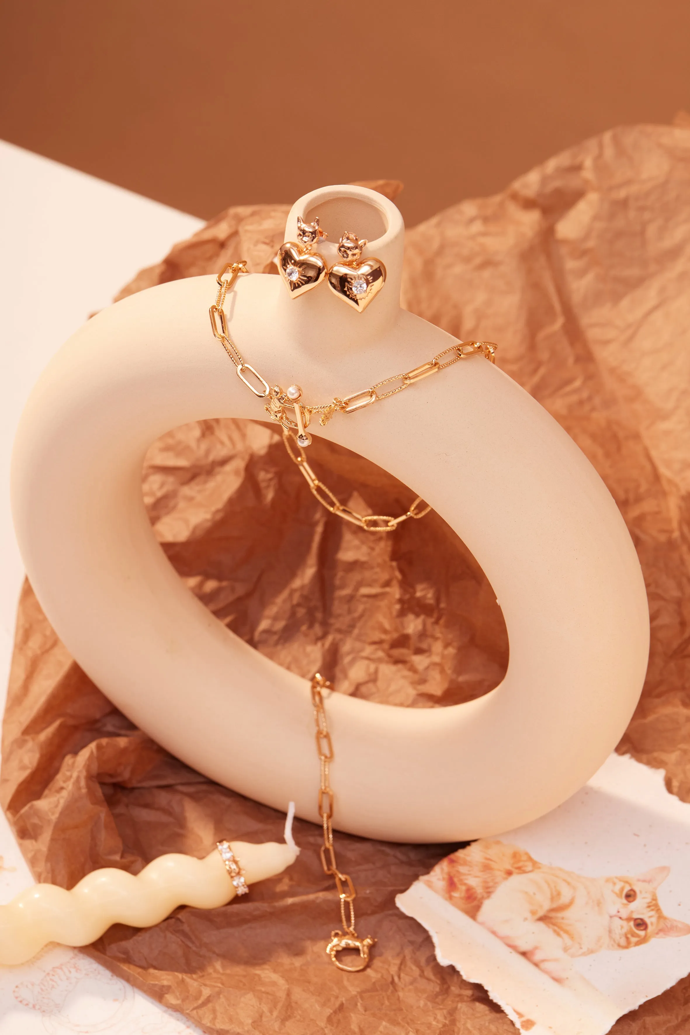 Cynthia x Love by the Moon - Gold Cat Ring