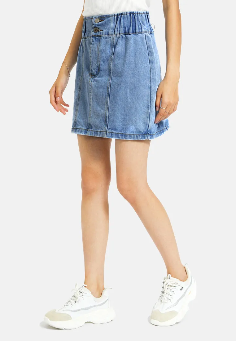 denim mini skirt