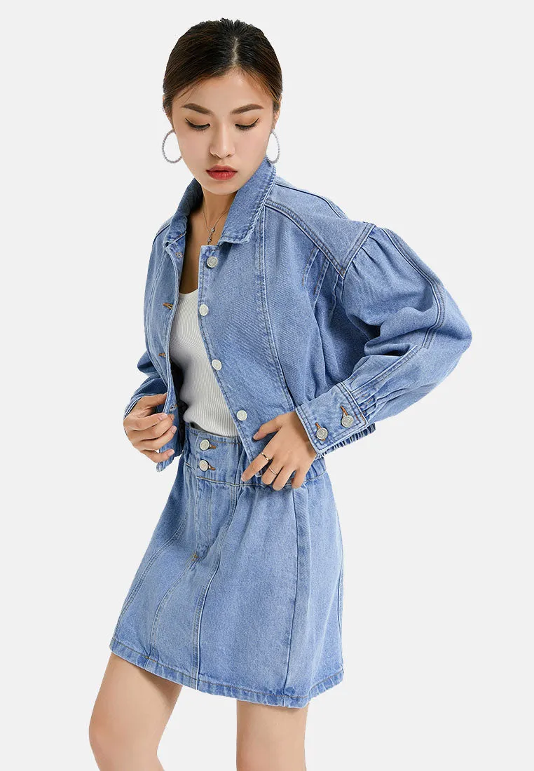 denim mini skirt