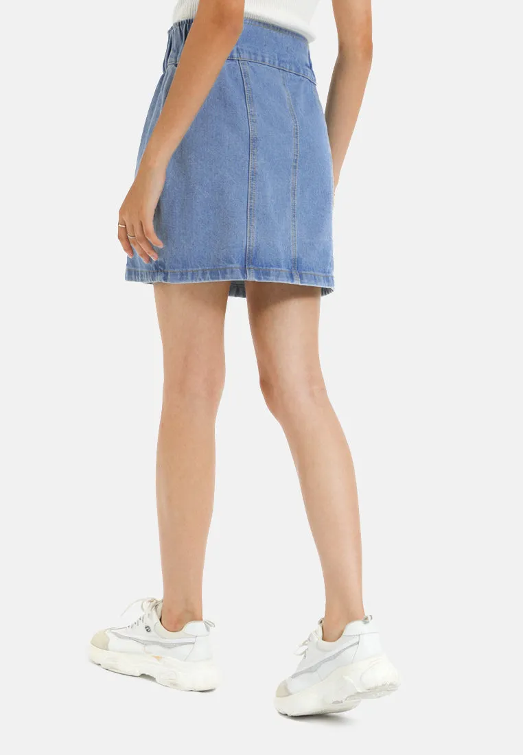 denim mini skirt