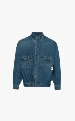 DISTRESSED DENIM GREENCAST INDIGO JACKET