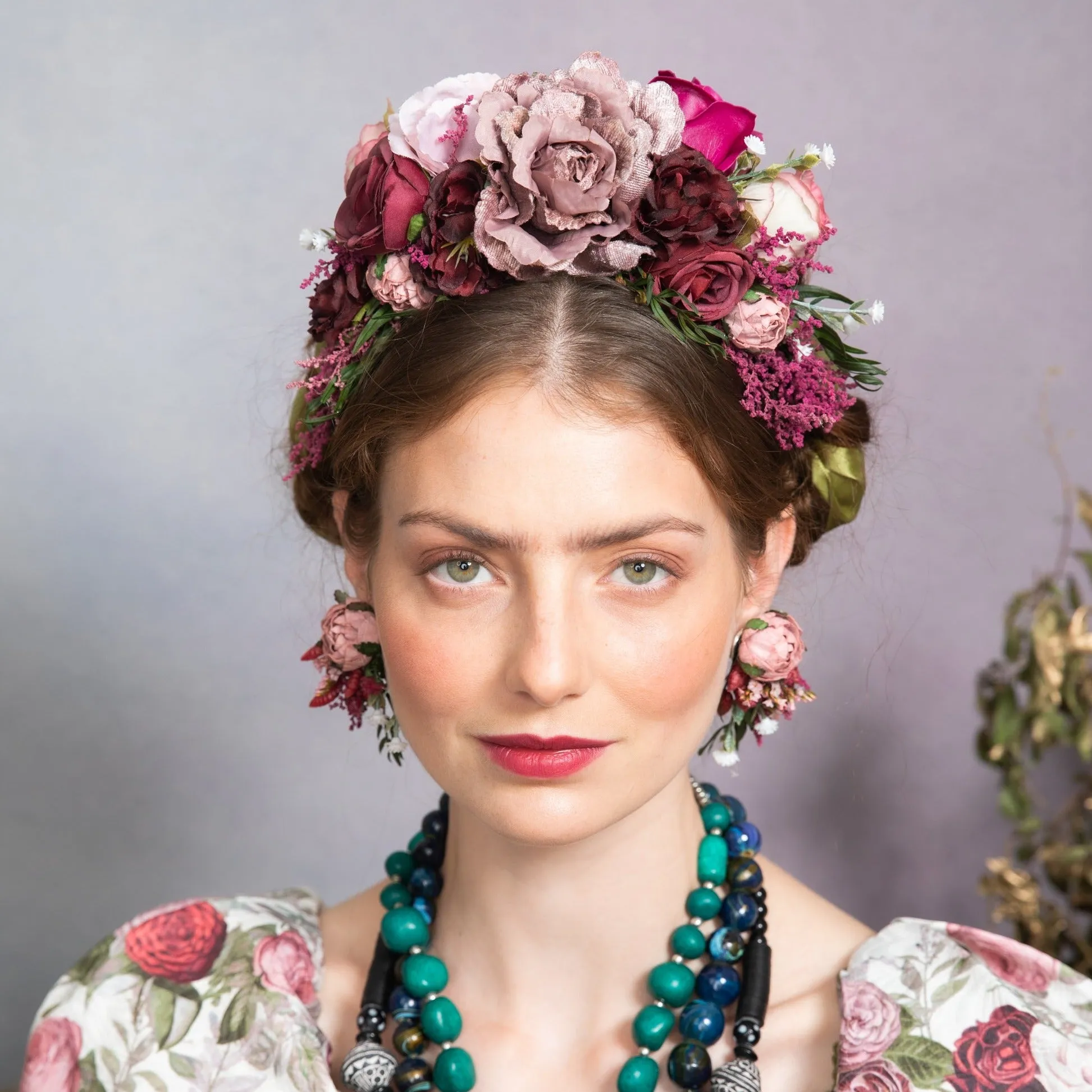 Dusty pink Frida Kahlo headband