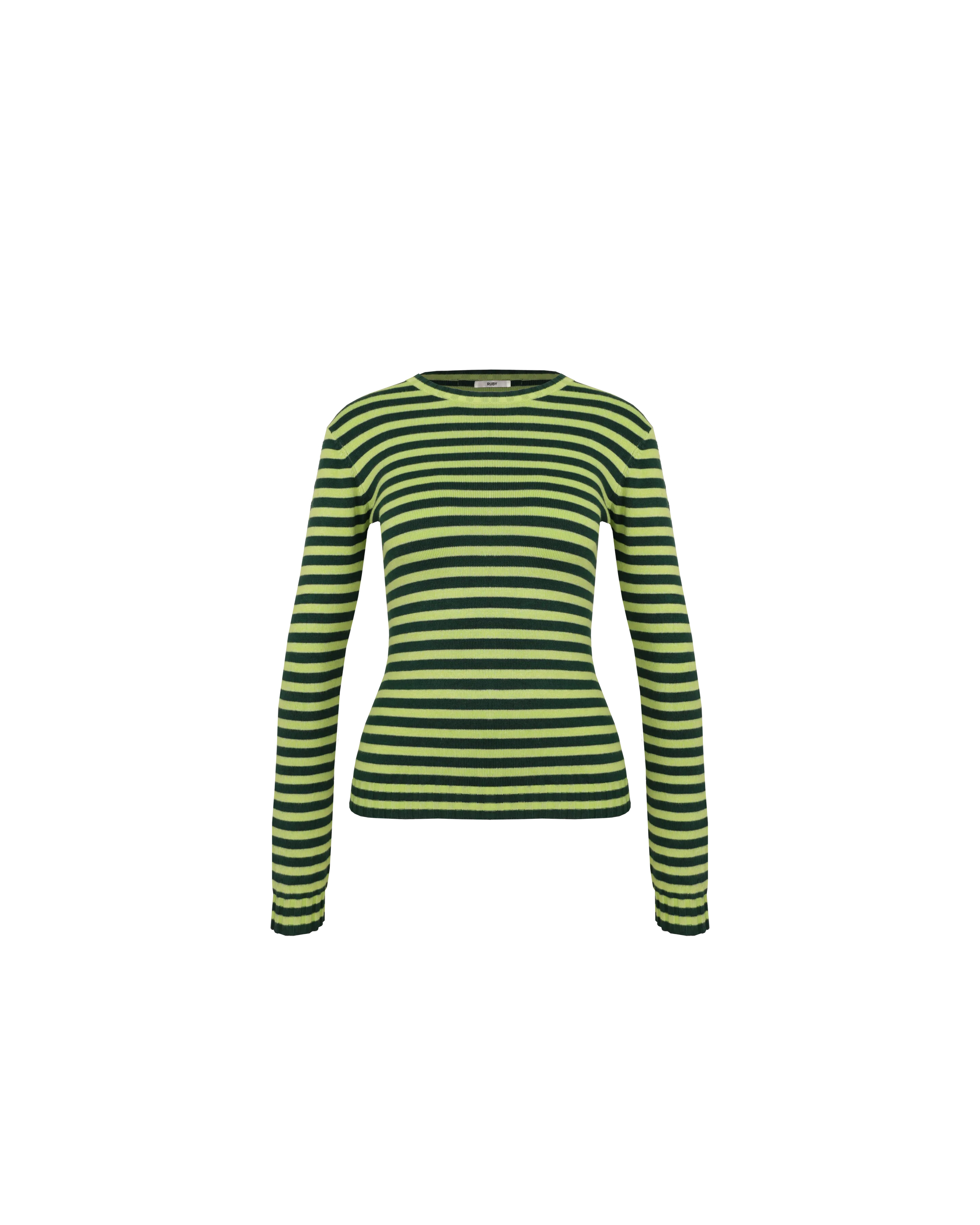 ESME LONG SLEEVE FOREST LIME STRIPE