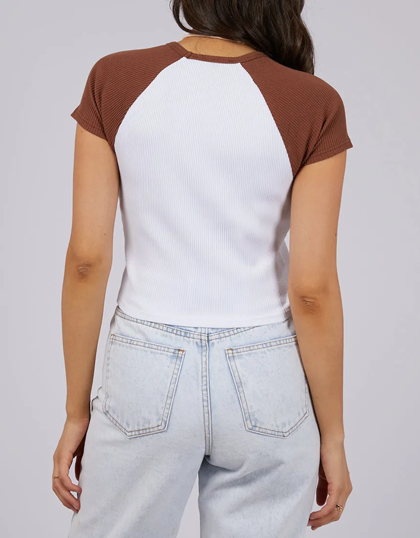 Eve Ringer Rib Tee Brown