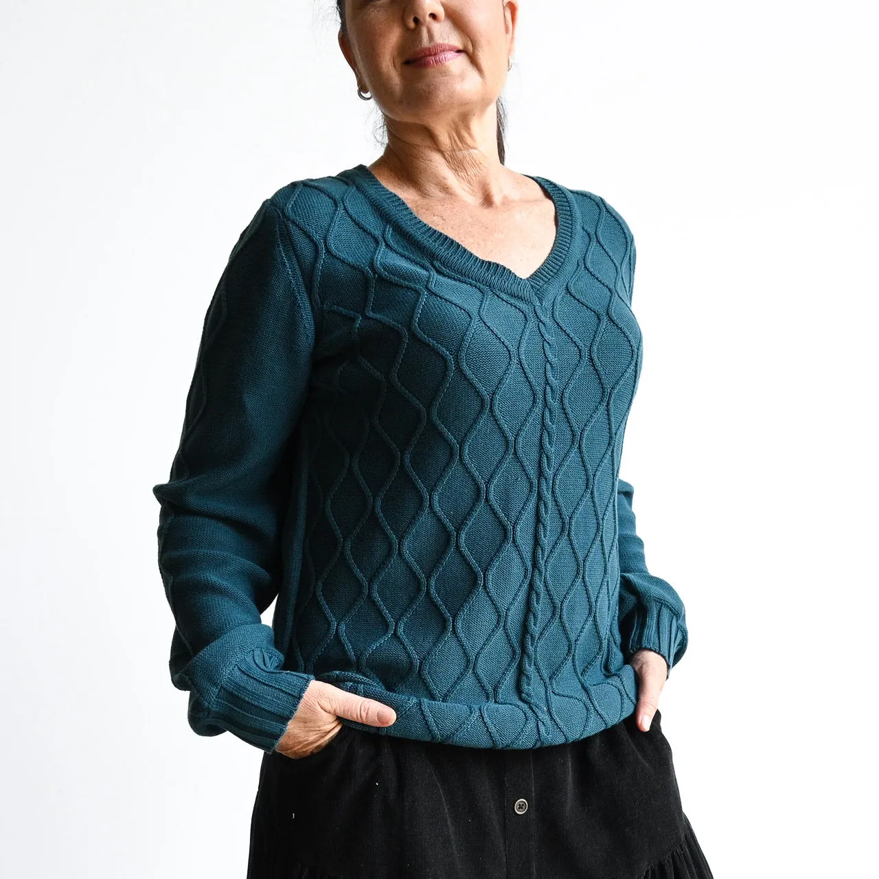 Fine Cable Knit Sweater by Orientique Australia - 1261