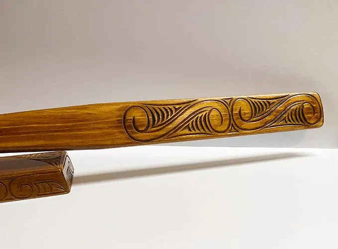 Full Size Maori Taiaha with Carved Shaft and Head