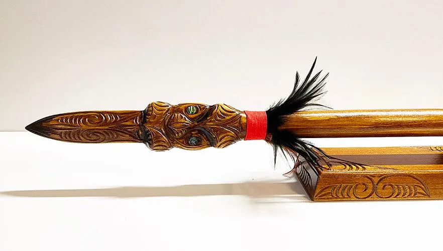 Full Size Maori Taiaha with Carved Shaft and Head