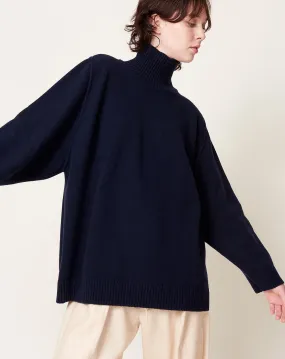 Funnel Neck Pullover in Navy