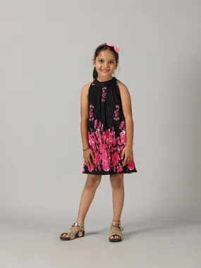 Girls Pleated Halter neck Dress