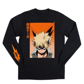 Katsuki Bakugo “Blast Rush Turbo” Black Long Sleeve