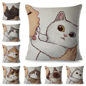 Kawaii Cat Cushion Cover