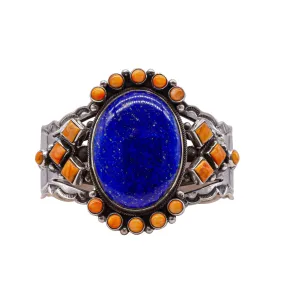 Lapis & Spiny Oyster Cuff | Aaron Toadlena