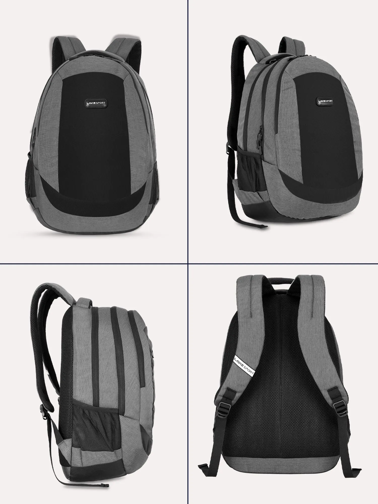 Lavie Sport Pinnacle 34L Laptop Backpack For Men & Women | College Bag For Boys & Girls Grey