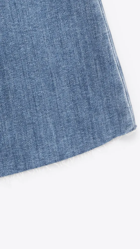 Le Palazzo Crop Raw Fray - Daphne Blue