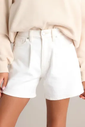 Live Out Loud Ivory Denim Shorts