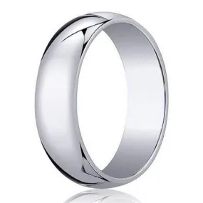 Men's 5mm Traditional Domed Polished Finish 14k White Gold Wedding Band