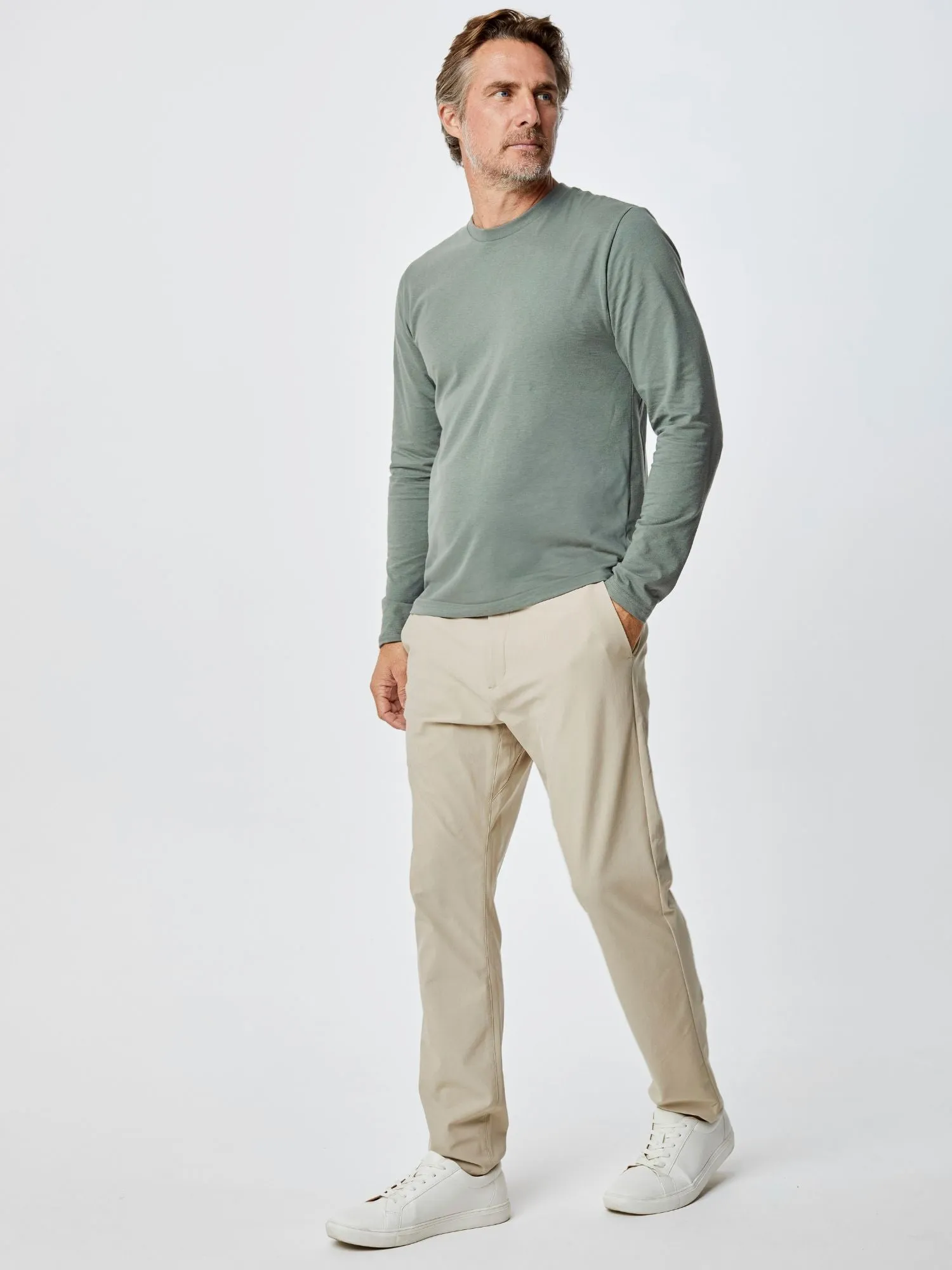 Mercury Green Long Sleeve Crew Neck