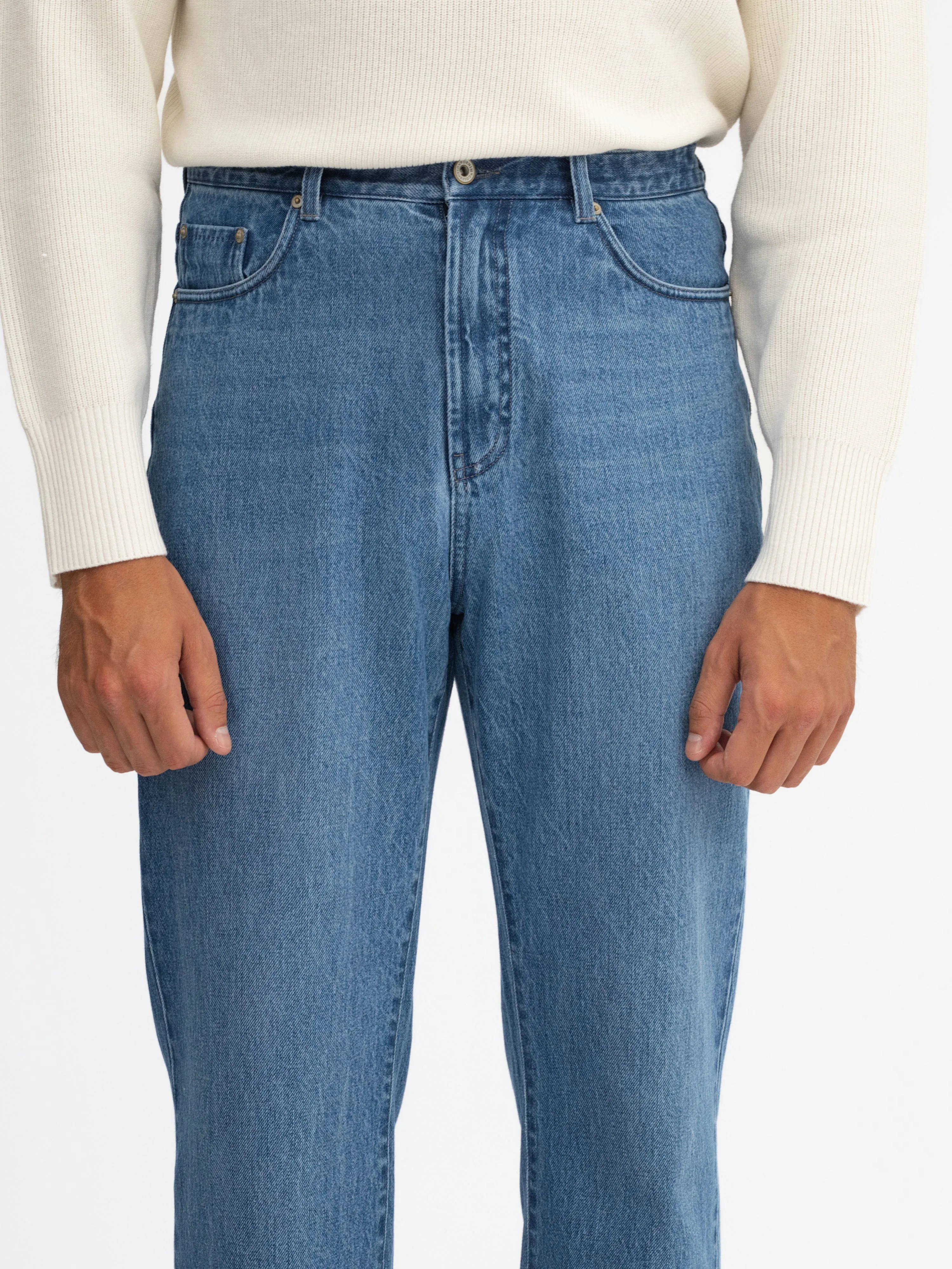 Mid Blue Washed Denim Jeans