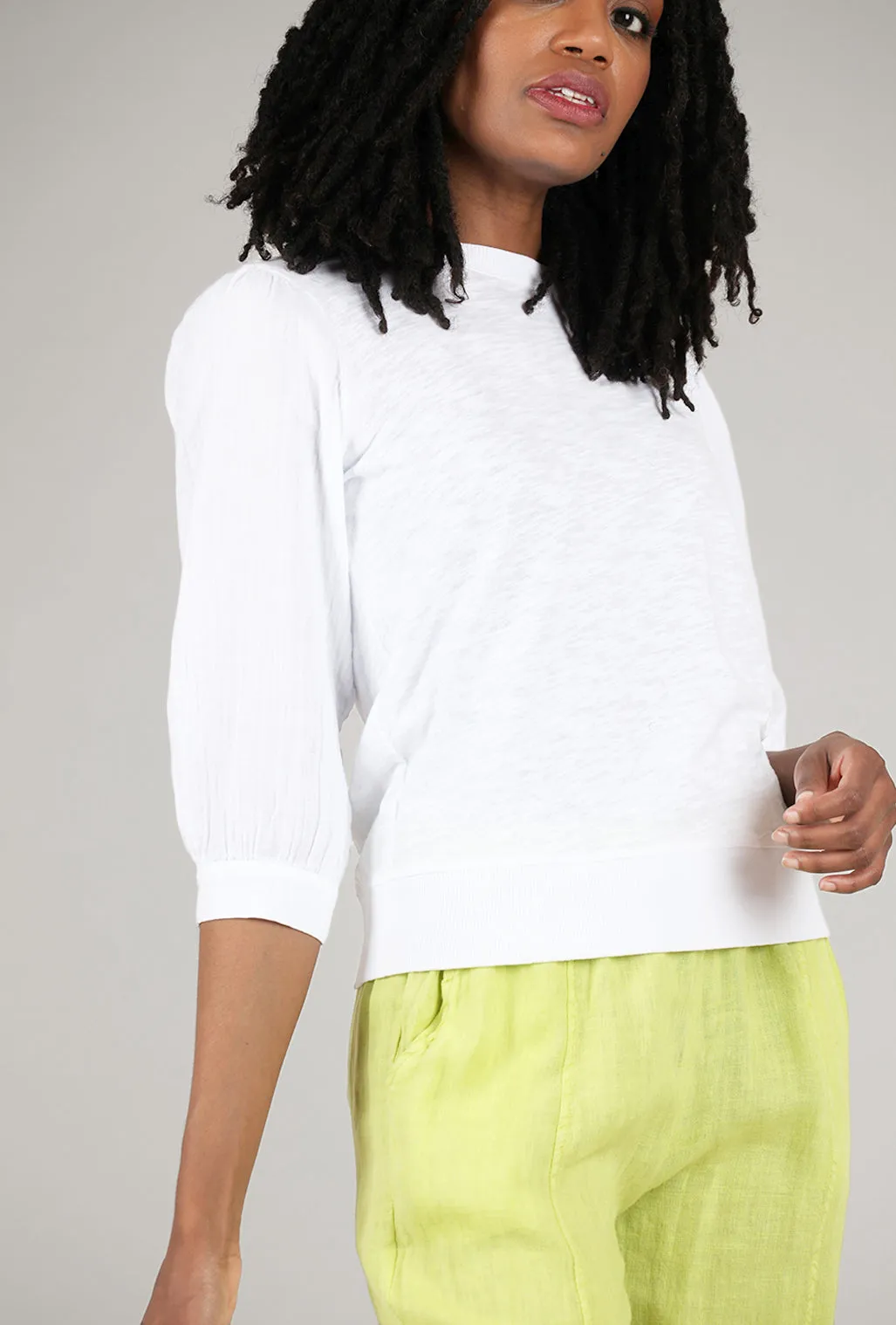 Mix-Media Top, White