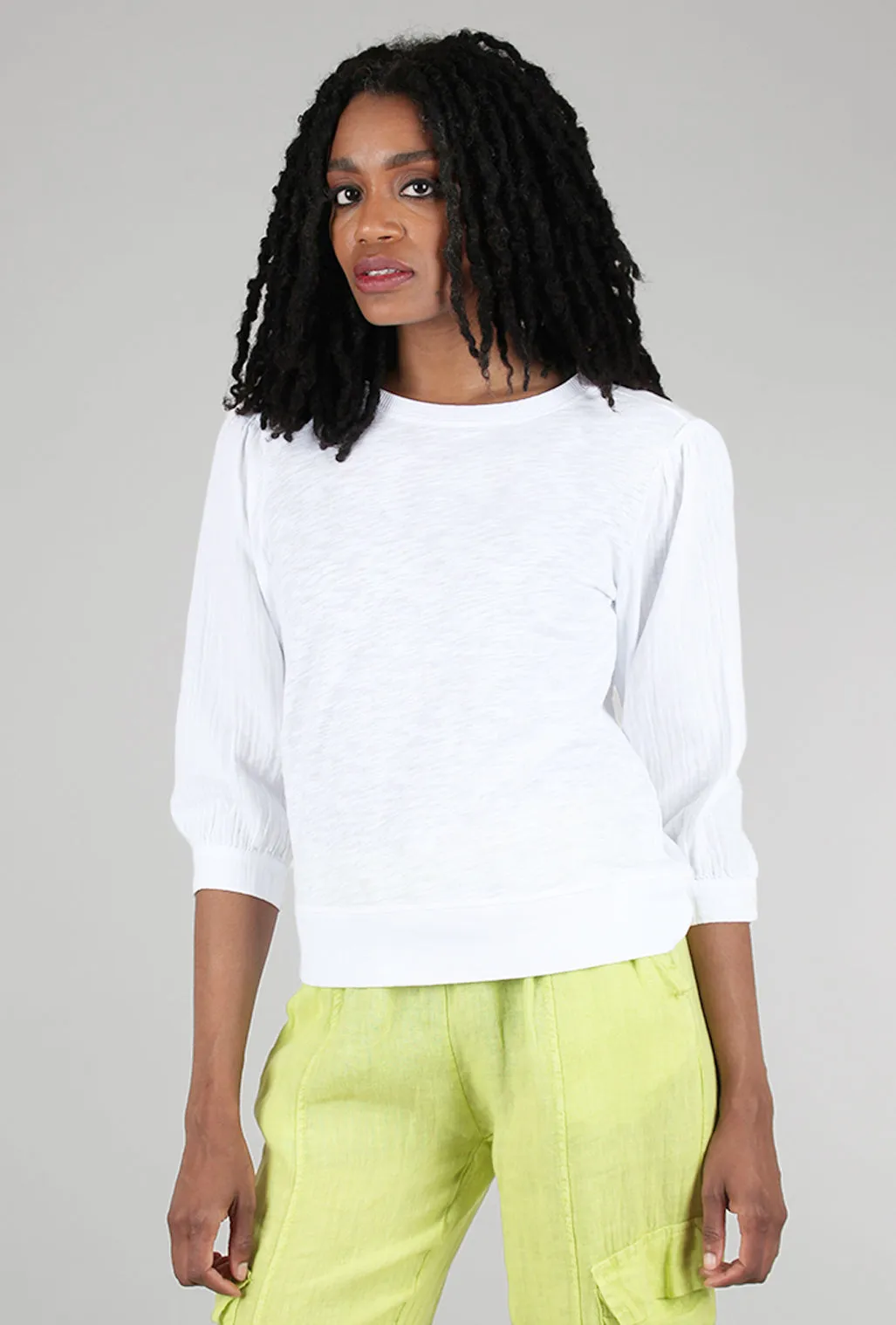 Mix-Media Top, White